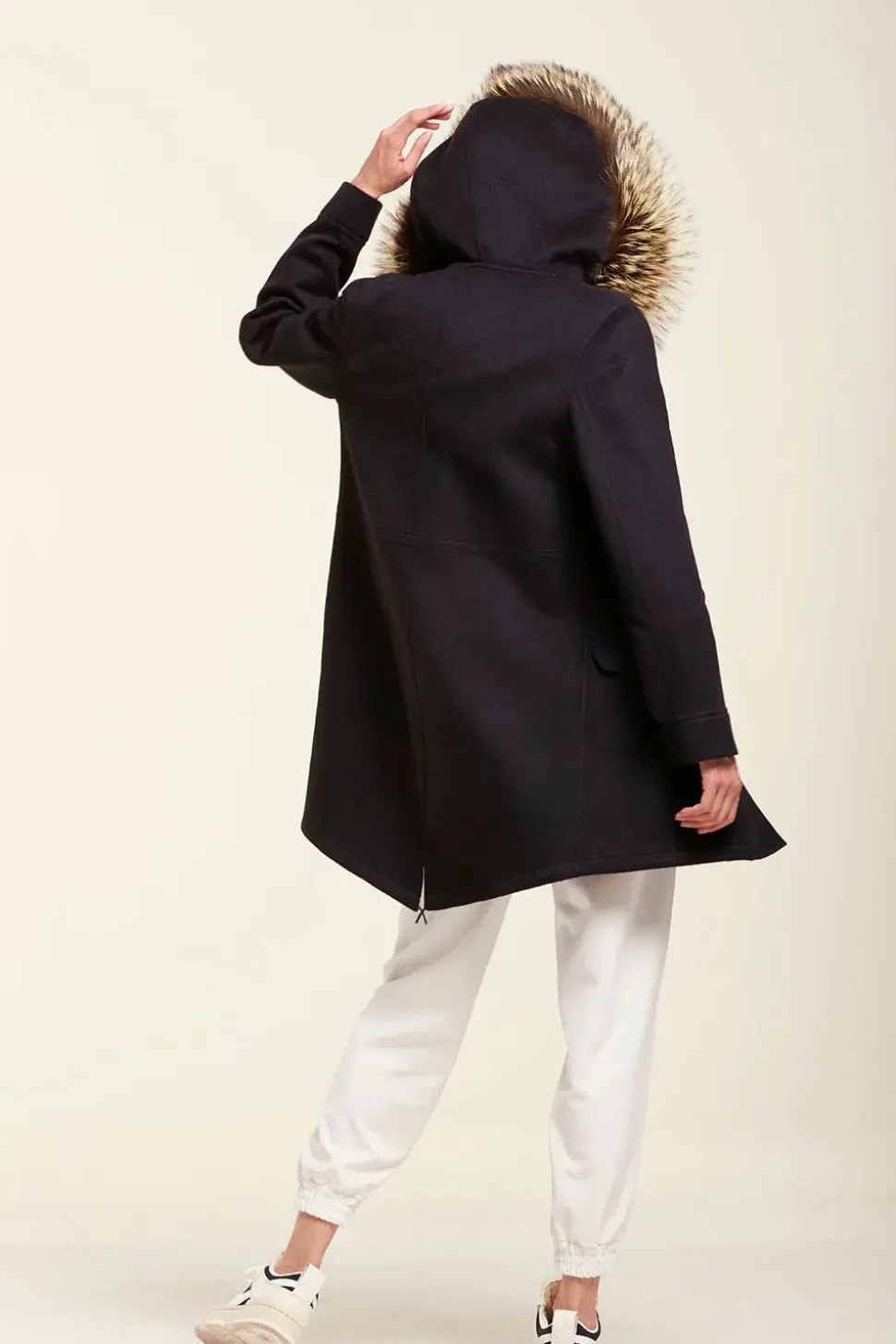 Parka with fox fur hood