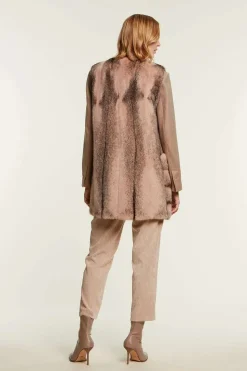 Pink mink vest