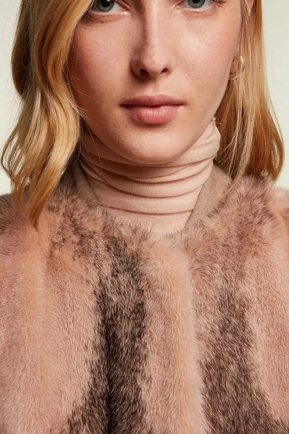 Pink mink vest