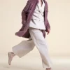Pink sheared fur coat
