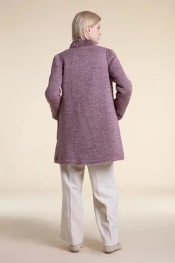 Pink sheared fur coat