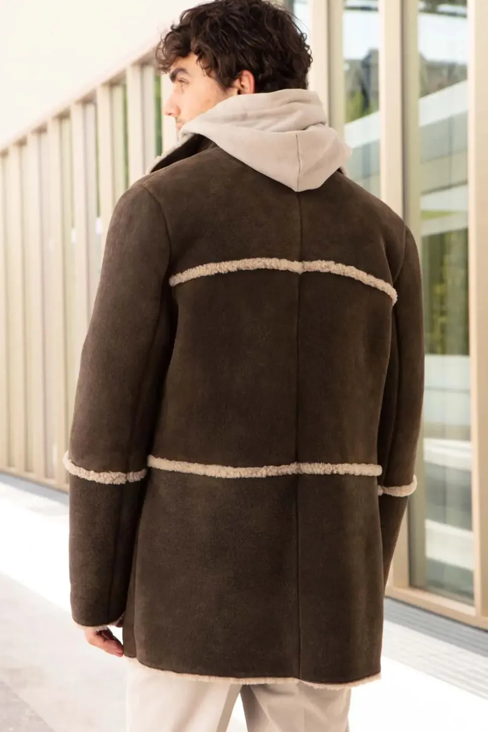 Real sheepskin coat mens