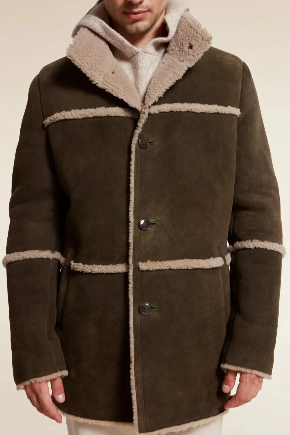 Real sheepskin coat mens