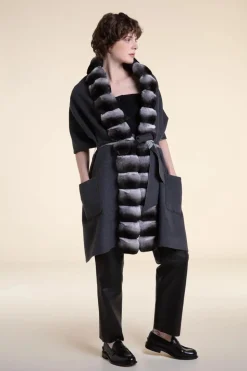 Real chinchilla shawl