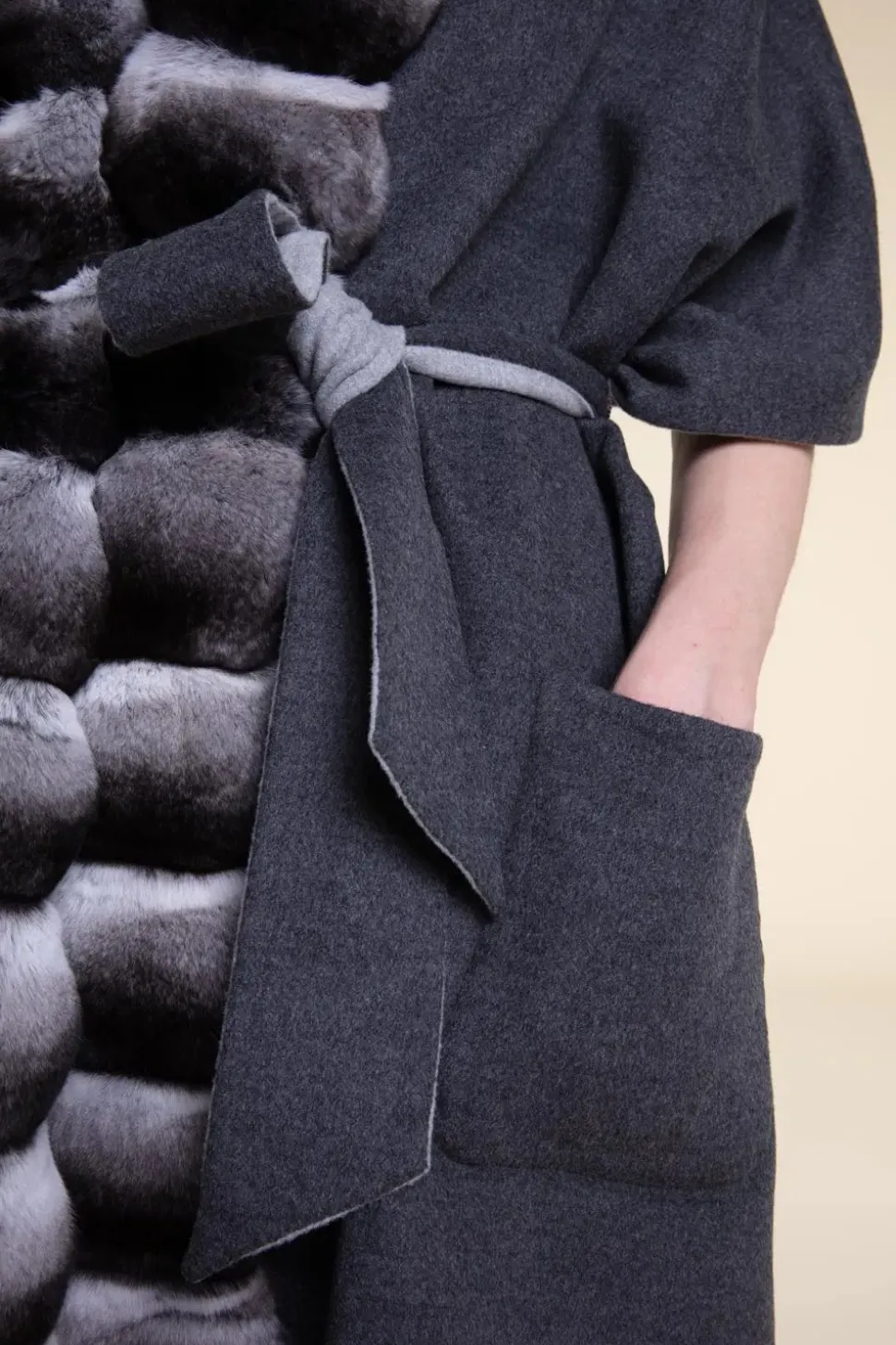 Real chinchilla shawl