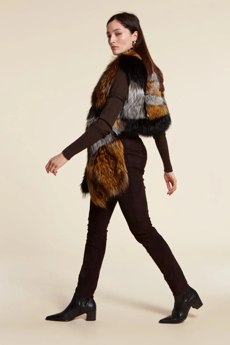 Real fox fur shawl