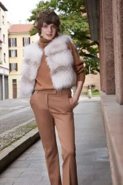 Real fox fur vest