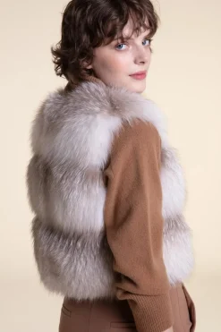 Real fox fur vest