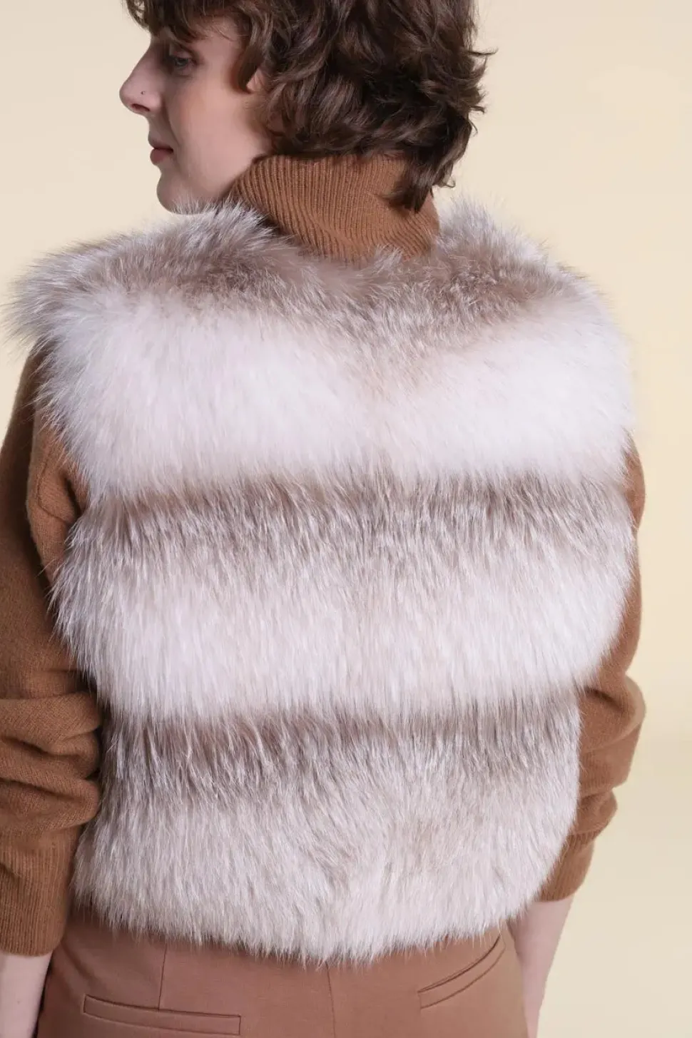 Real fox fur vest