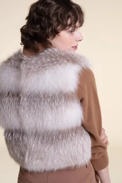 Real fox fur vest