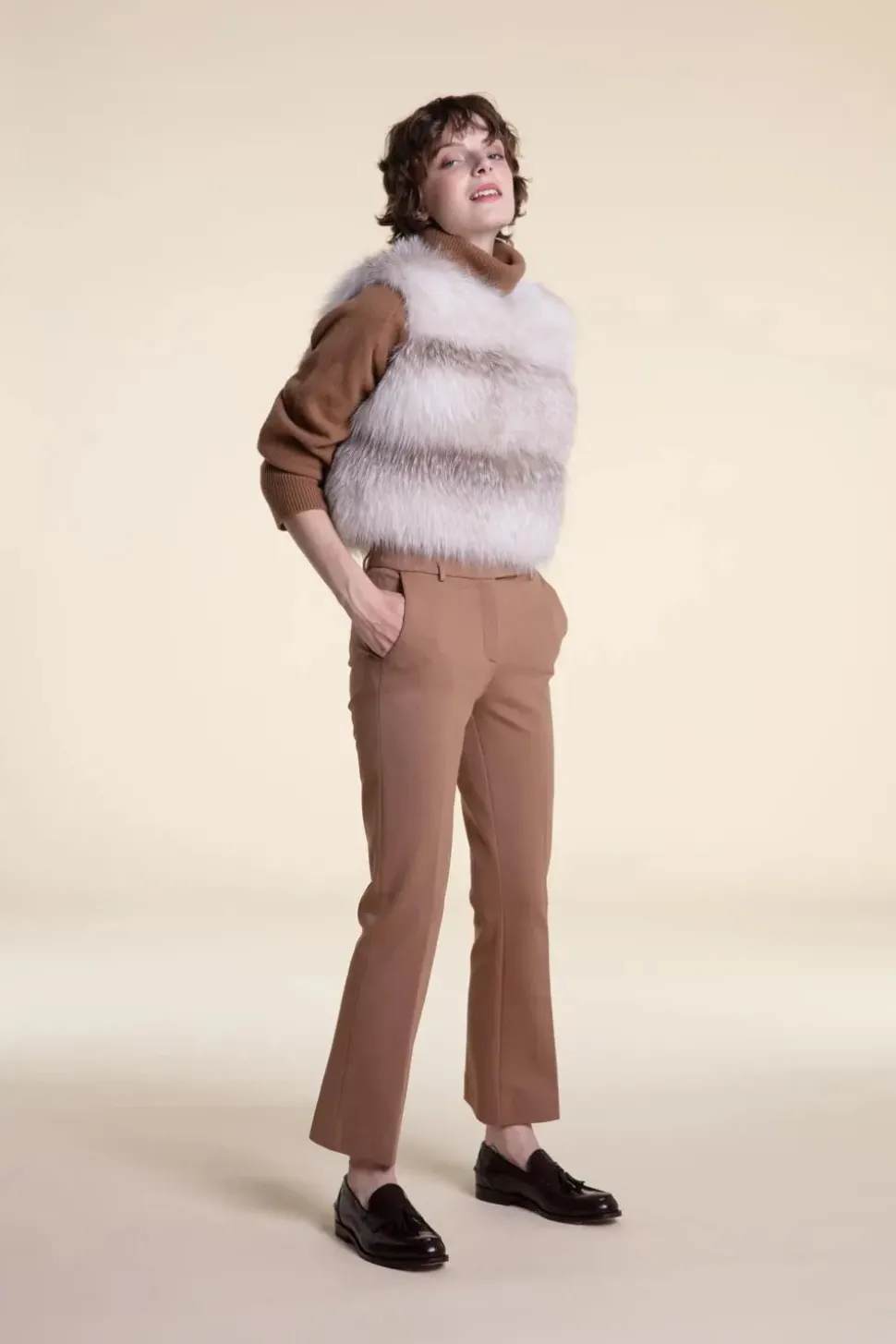 Real fox fur vest