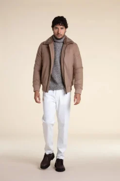 Real fur bomber jacket