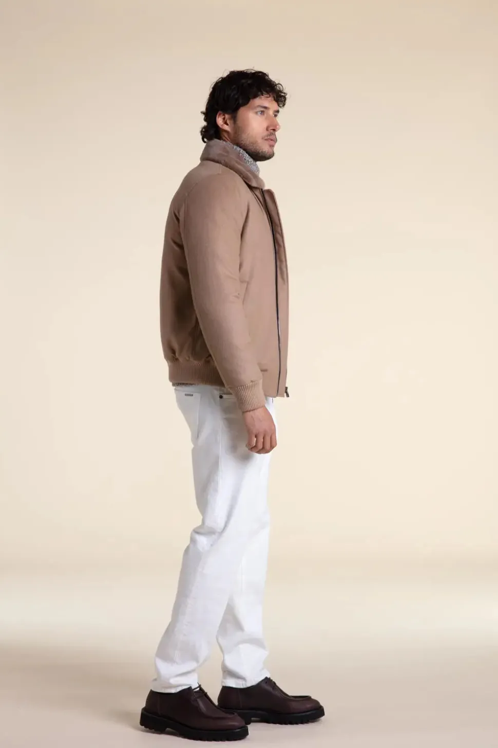 Real fur bomber jacket