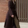 Real fur trim coat