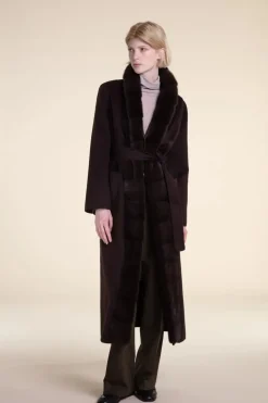 Real fur trim coat