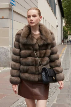 Real russian sable fur coat