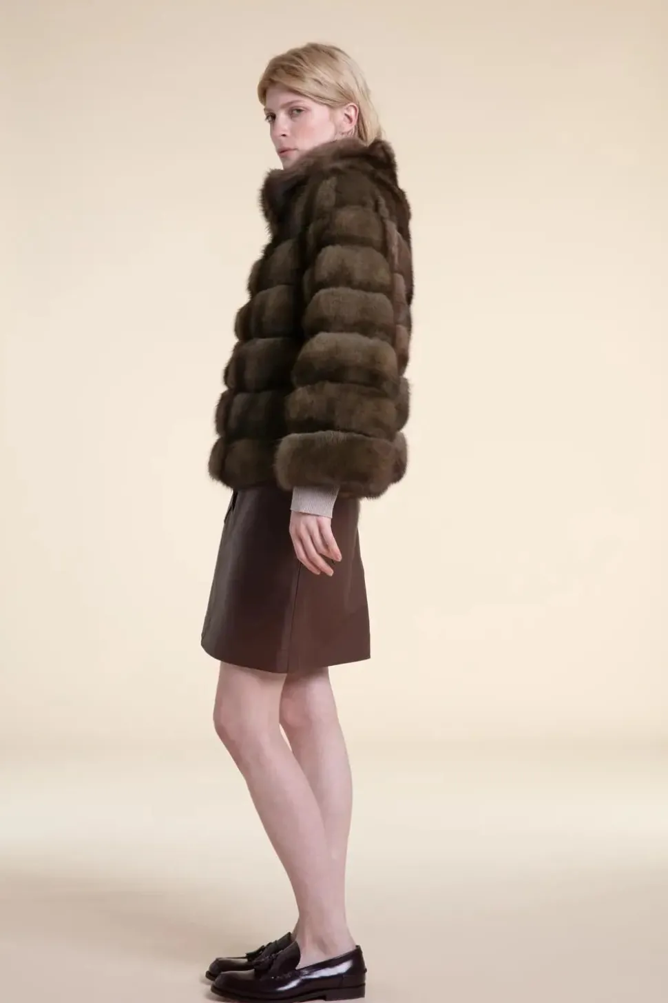 Real russian sable fur coat