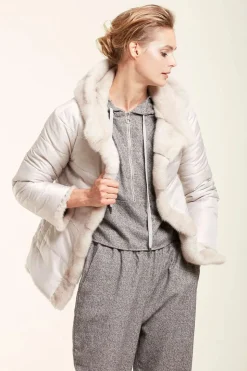 Reversible hooded mink jacket