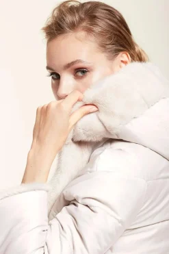 Reversible hooded mink jacket