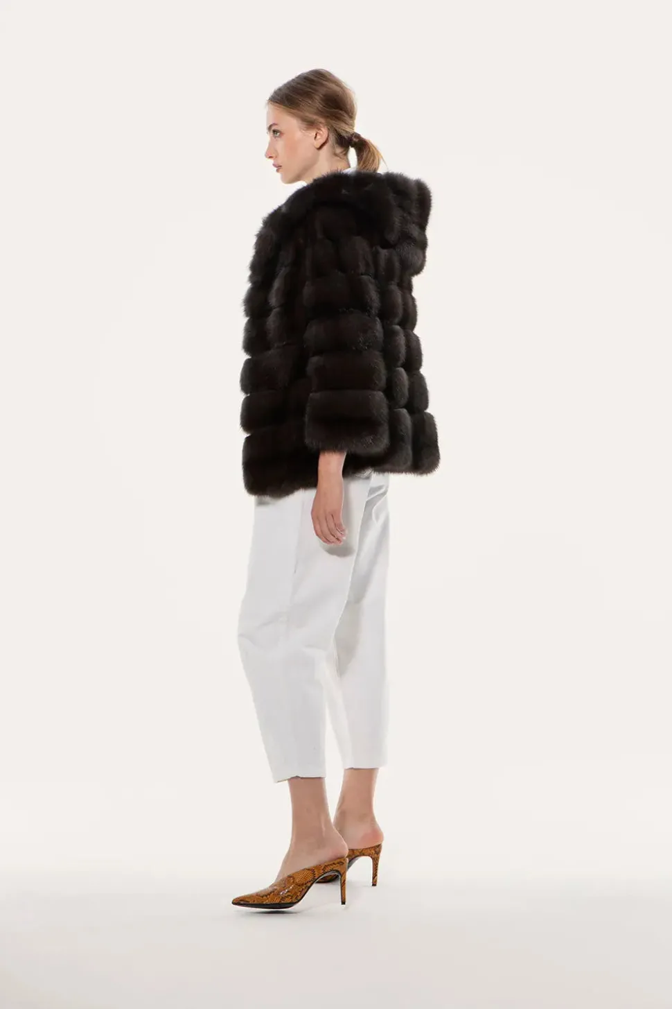 Russian sable hooded jacket