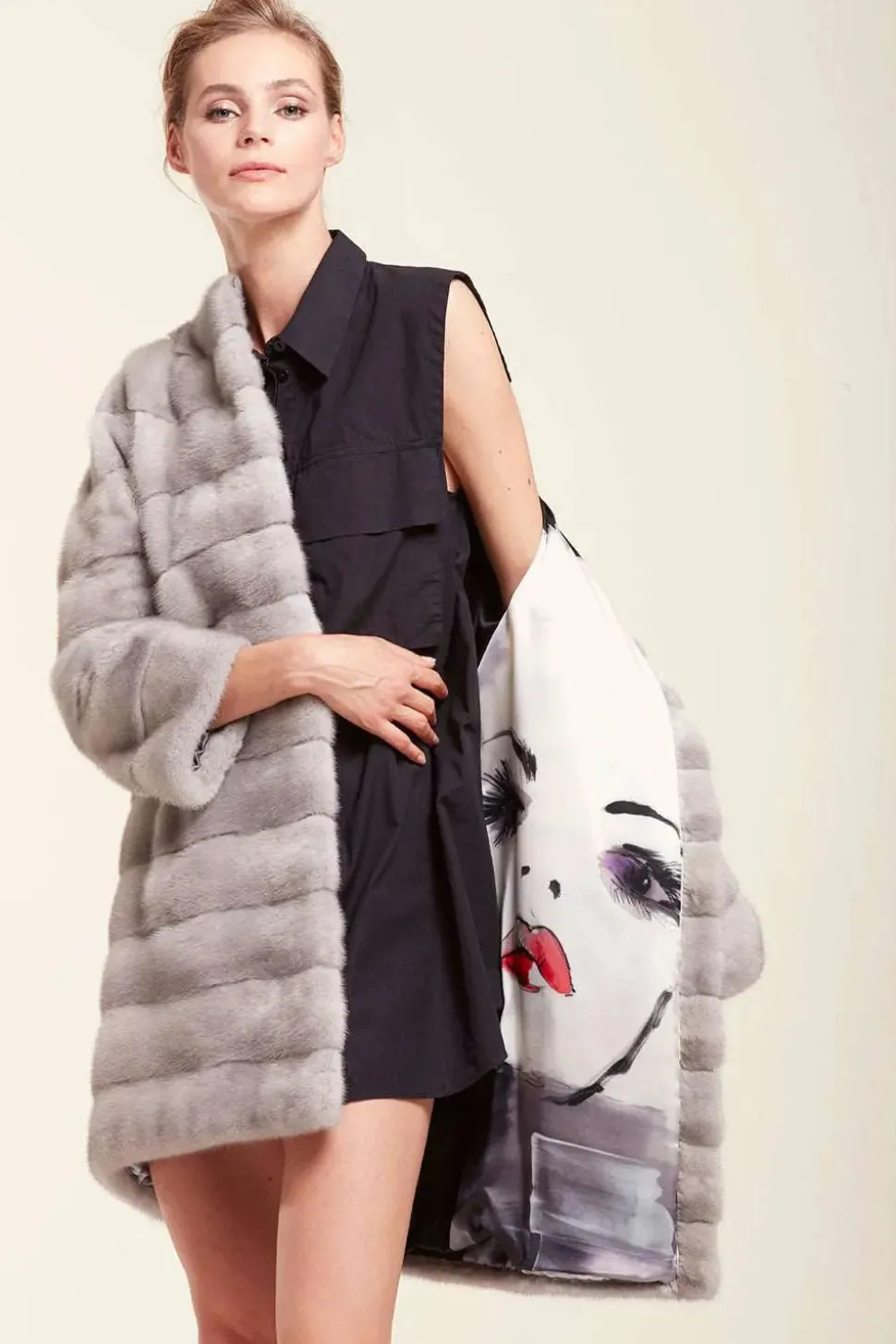 Saphire mink jacket neckless