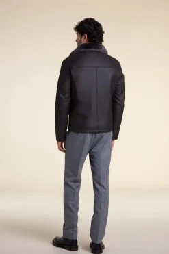 Shearling aviator jacket mens