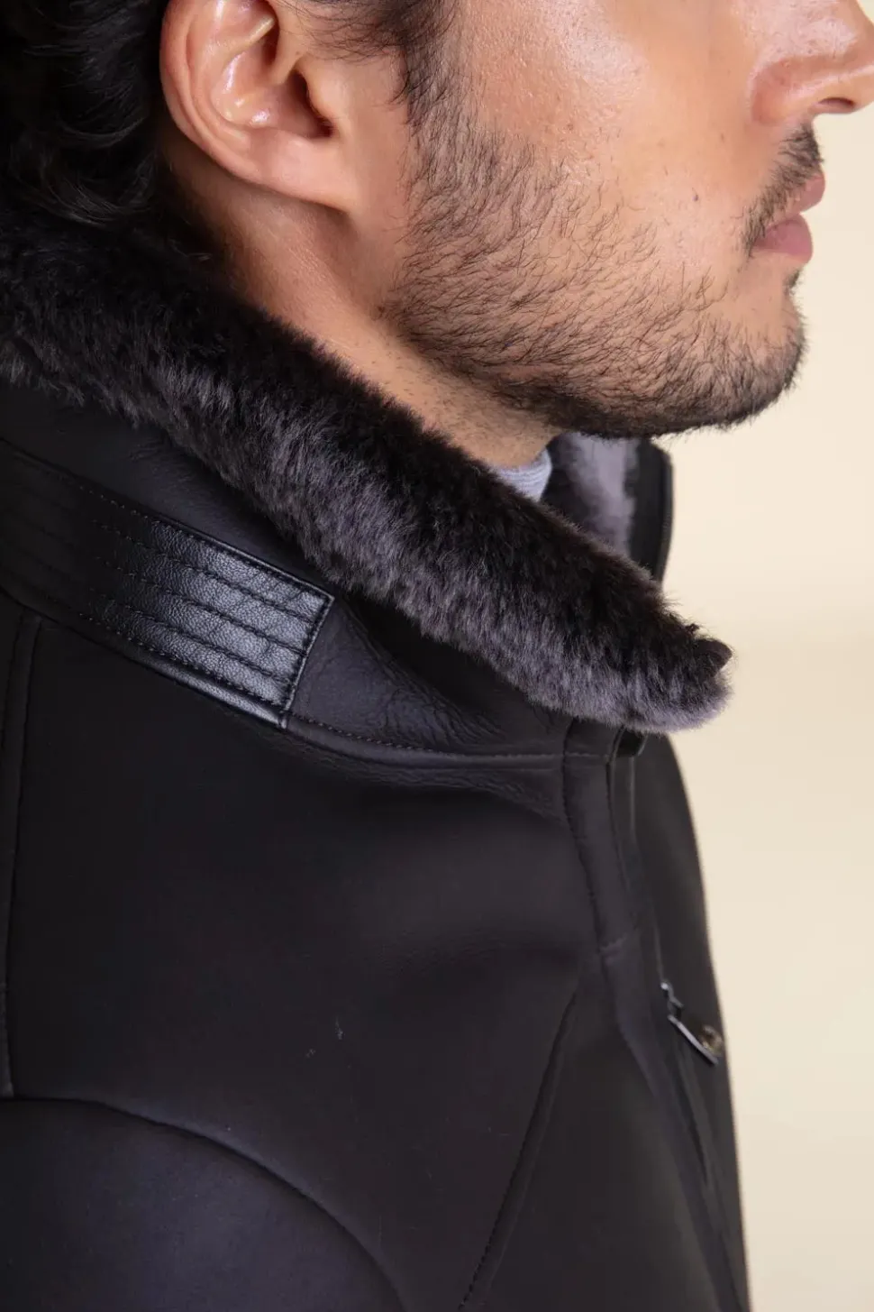 Shearling aviator jacket mens