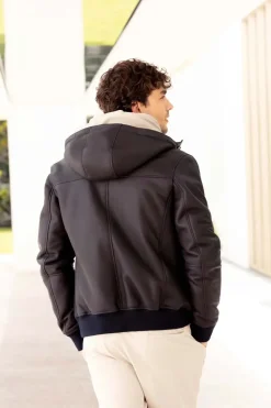 Shearling coat mens with hood