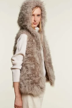 Shearling vest womens