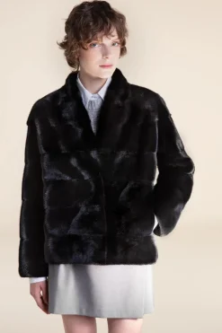 Short black mink jacket