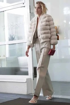 Short chinchilla fur jacket