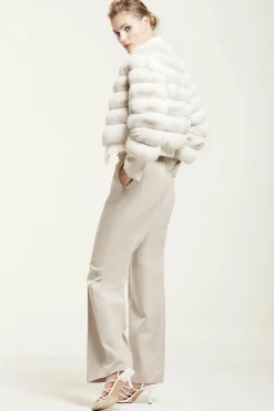 Short chinchilla fur jacket