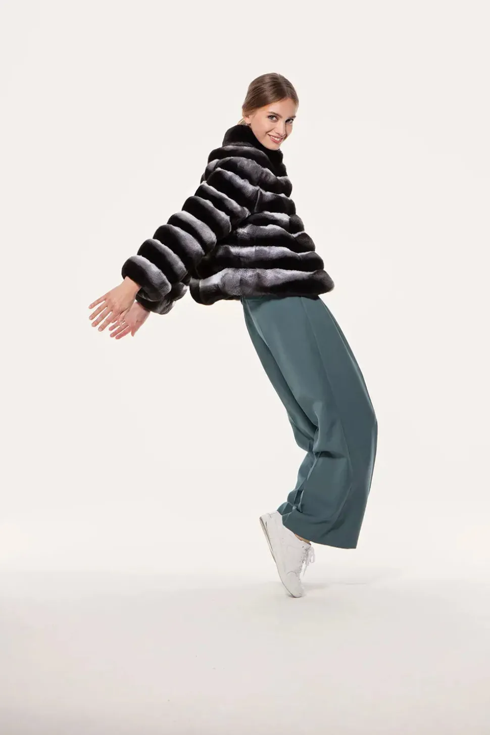 Short chinchilla jacket