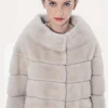 Short jacket in pearl mink