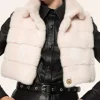 Short pink mink vest