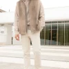 Sleeveless fur jacket men