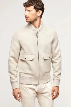 White bomber jacket for men
