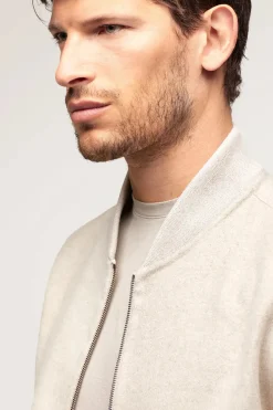 White bomber jacket for men
