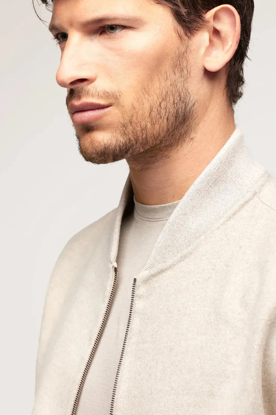 White bomber jacket for men