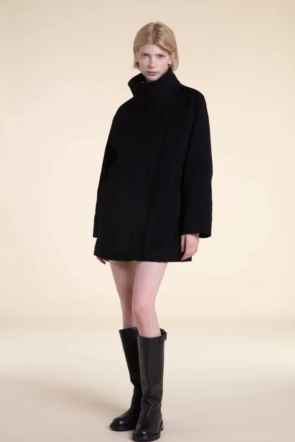 Womens black parka with fur hood