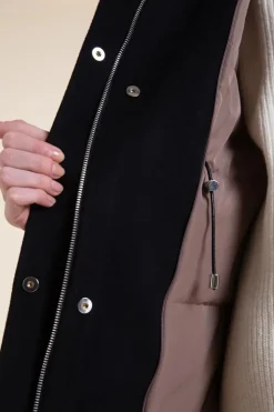 Womens black parka with fur hood