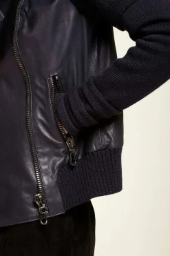 Womens blue leather jacket