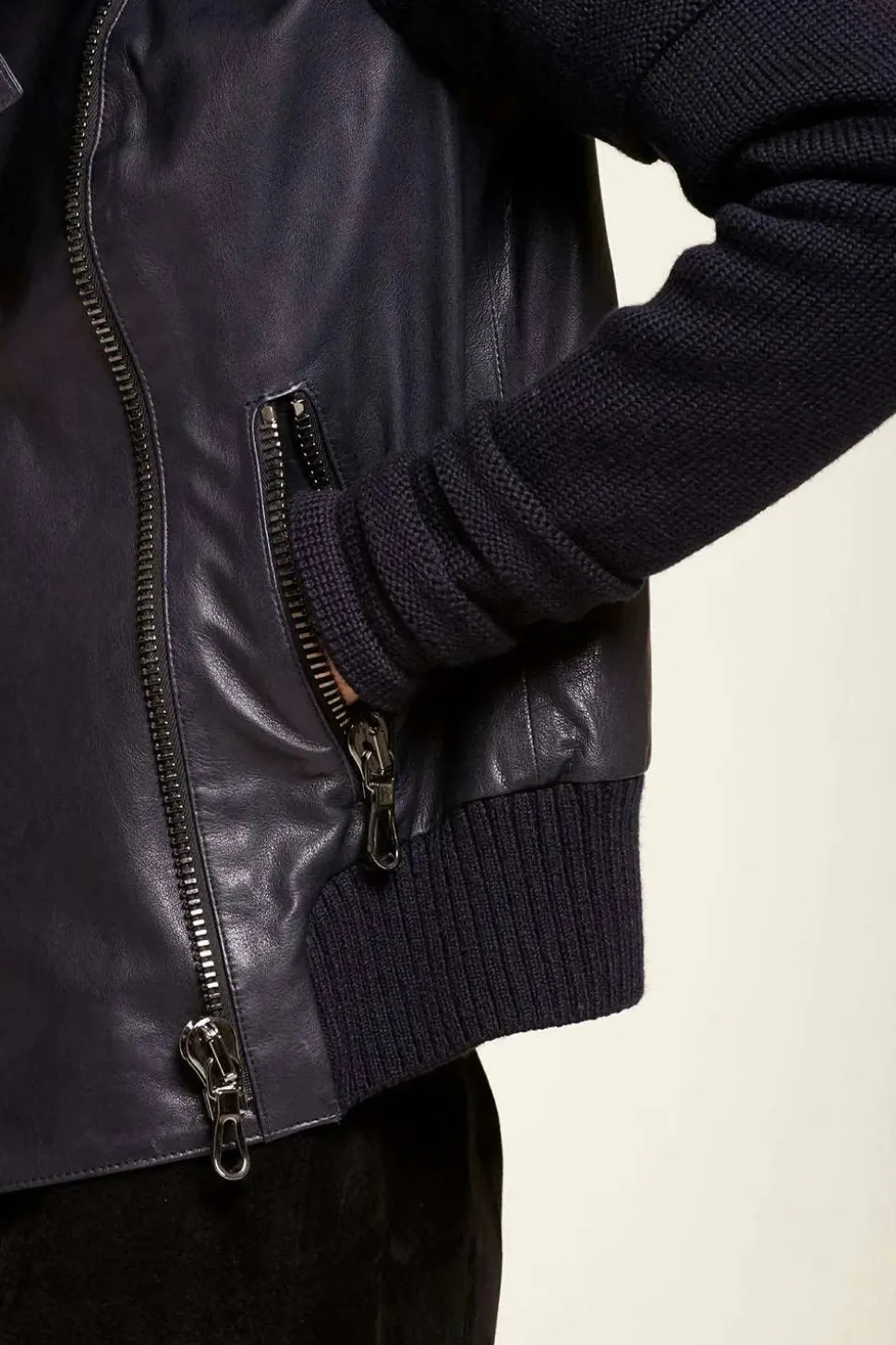 Womens blue leather jacket